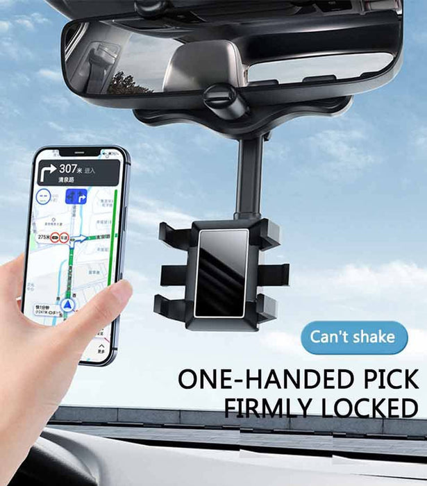 Rotatable Rearview Mirror Car Phone Holder
